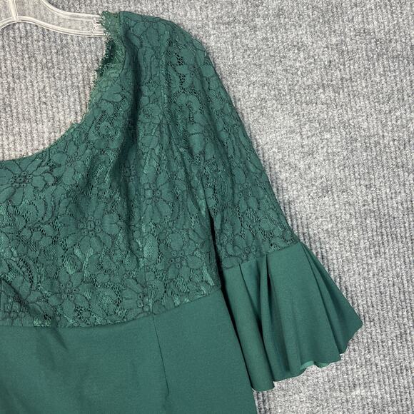 Lulu's Womens Miss Me Yet Lace One Shoulder Bodycon Mini Dress Size Medium Green - Picture 2 of 9
